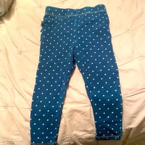 Stretchy denim jeggings w/ polka dots, size 18 mos. like new, no flaws. *2